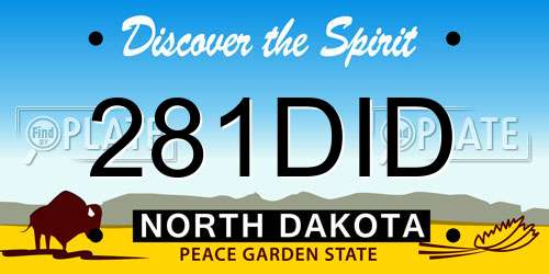 281DID North Dakota License Plate