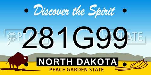 281G99 North Dakota License Plate