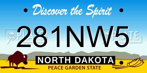 281NW5 North Dakota License Plate