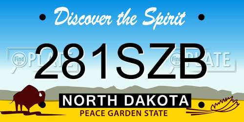 281SZB North Dakota License Plate