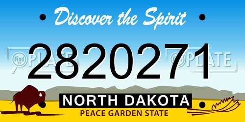 2820271 North Dakota License Plate