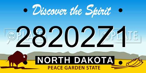 28202Z1 North Dakota License Plate