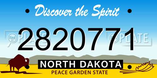 2820771 North Dakota License Plate