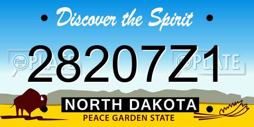 28207Z1 North Dakota License Plate