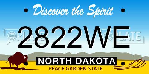2822WE North Dakota License Plate