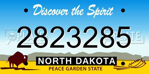 2823285 North Dakota License Plate