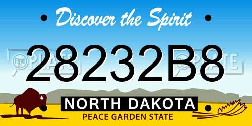 28232B8 North Dakota License Plate