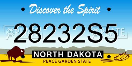 28232S5 North Dakota License Plate
