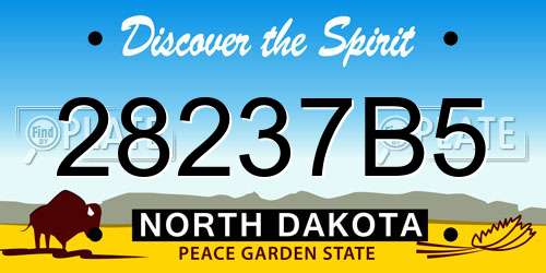 28237B5 North Dakota License Plate