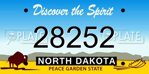 28252 North Dakota License Plate