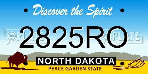 2825RO North Dakota License Plate