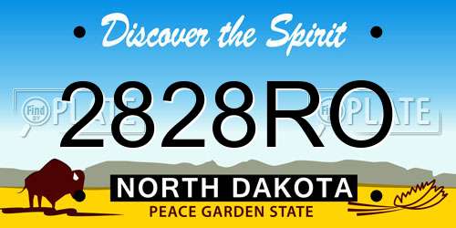 2828RO North Dakota License Plate