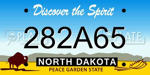 282A65 North Dakota License Plate