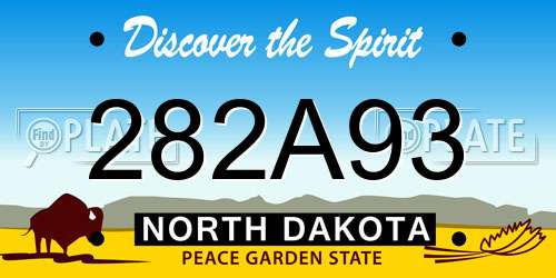 282A93 North Dakota License Plate