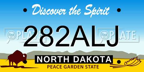 282ALJ North Dakota License Plate