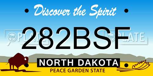 282BSF North Dakota License Plate