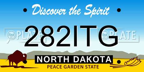 282ITG North Dakota License Plate