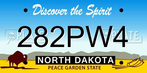 282PW4 North Dakota License Plate