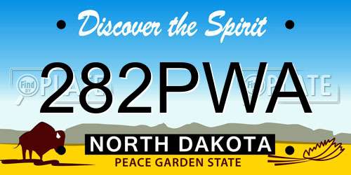 282PWA North Dakota License Plate