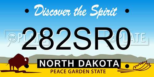 282SR0 North Dakota License Plate