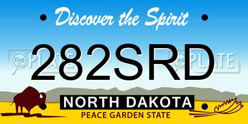 282SRD North Dakota License Plate