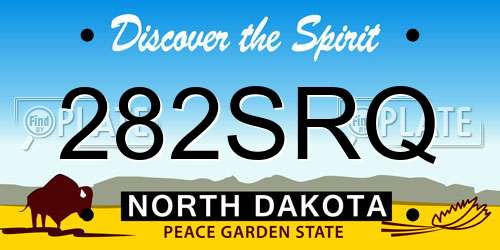 282SRQ North Dakota License Plate