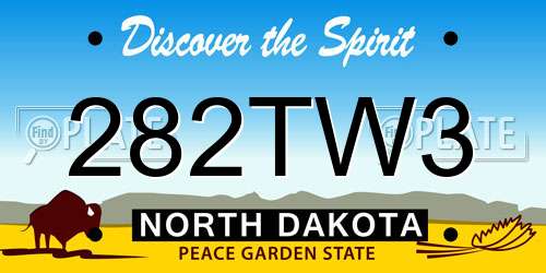 282TW3 North Dakota License Plate