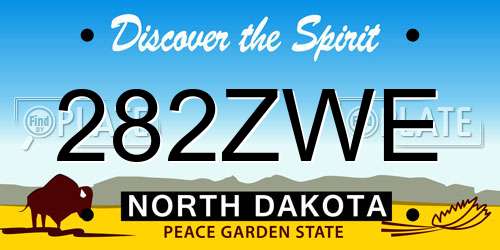 282ZWE North Dakota License Plate