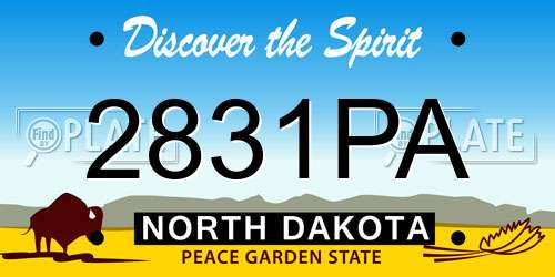 2831PA North Dakota License Plate