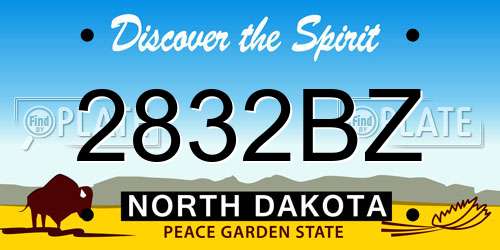 2832BZ North Dakota License Plate