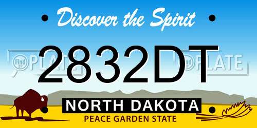 2832DT North Dakota License Plate