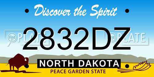 2832DZ North Dakota License Plate