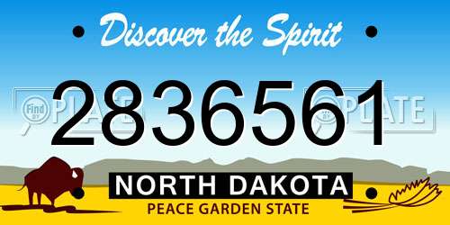 2836561 North Dakota License Plate