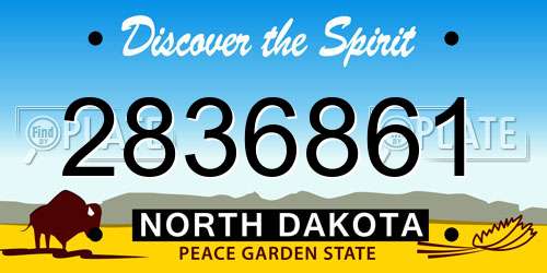 2836861 North Dakota License Plate