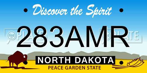 283AMR North Dakota License Plate