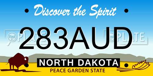 283AUD North Dakota License Plate