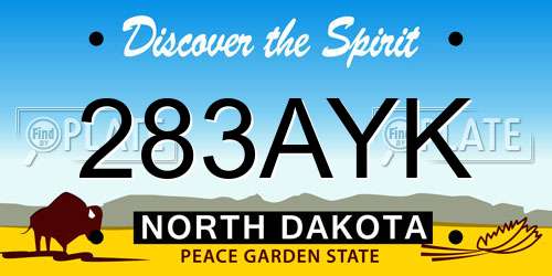 283AYK North Dakota License Plate