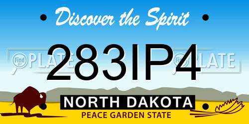283IP4 North Dakota License Plate