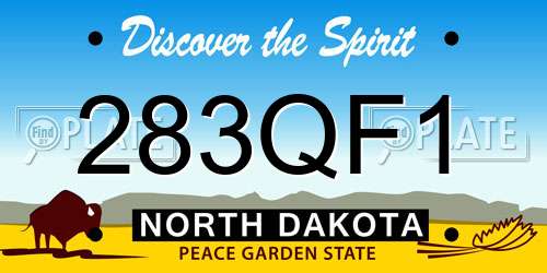283QF1 North Dakota License Plate
