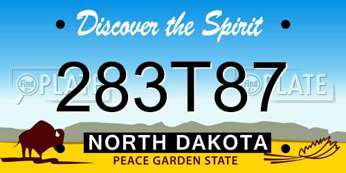 283T87 North Dakota License Plate