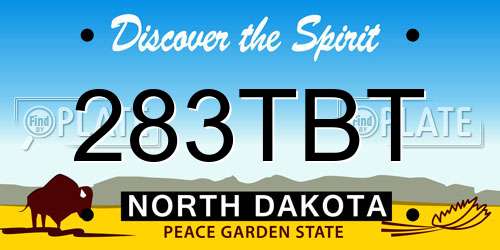283TBT North Dakota License Plate