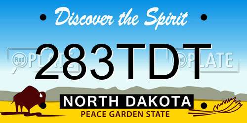 283TDT North Dakota License Plate