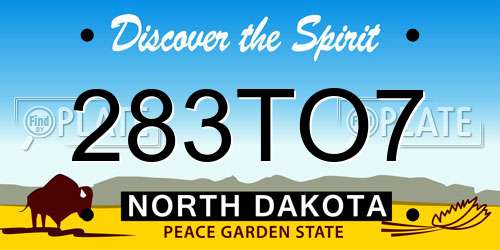 283TO7 North Dakota License Plate