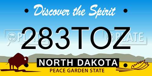 283TOZ North Dakota License Plate