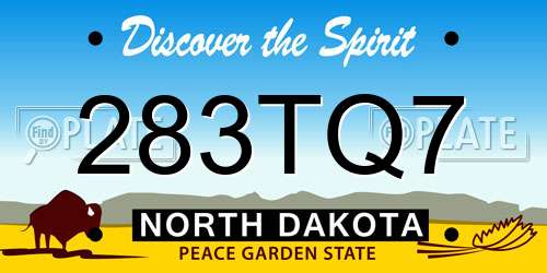 283TQ7 North Dakota License Plate