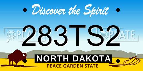 283TS2 North Dakota License Plate