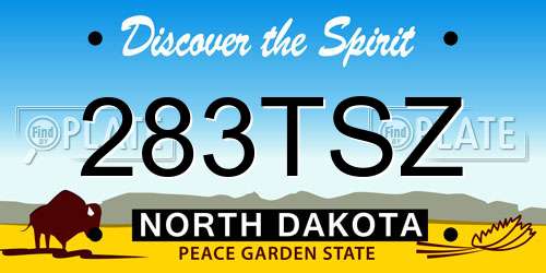283TSZ North Dakota License Plate