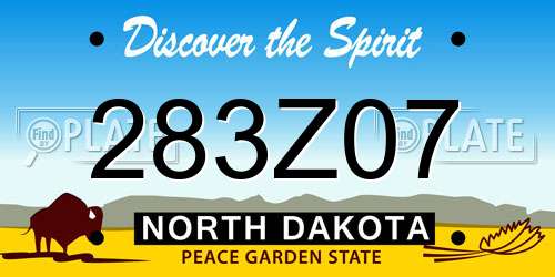 283Z07 North Dakota License Plate