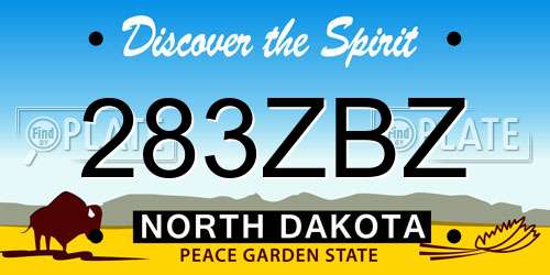 283ZBZ North Dakota License Plate