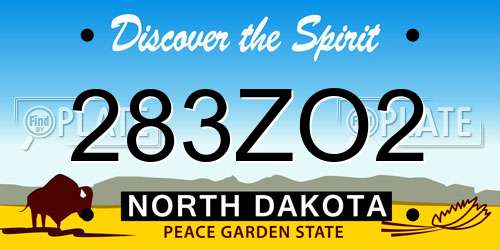 283ZO2 North Dakota License Plate
